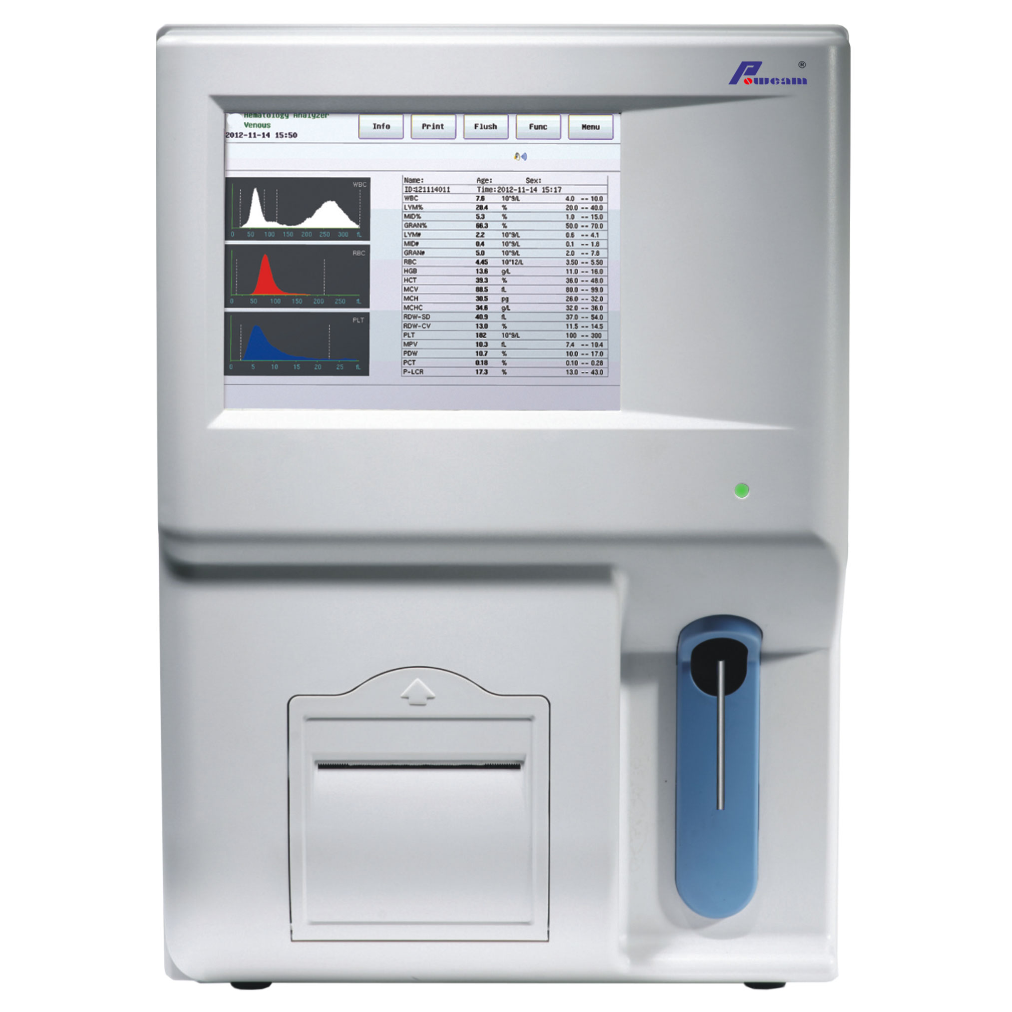 Analizador de hematología 5 partes, analizador automático de hematología.