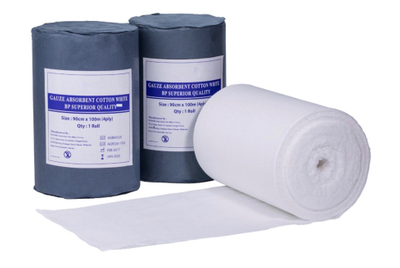 Rollo de gasa de algodón absorbente estéril disponible aprobado por ISO