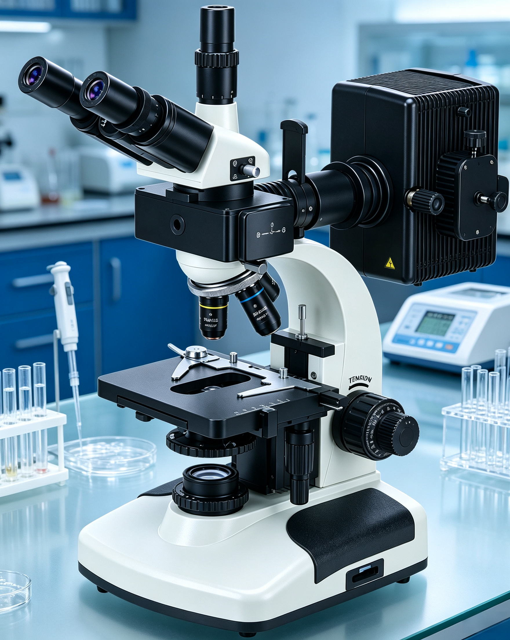 Microscopio binocular biológico fluorescente profesional