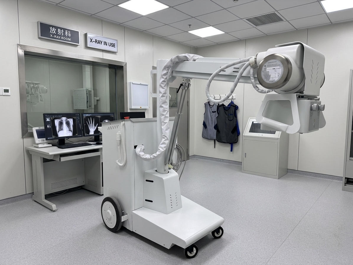 sistema móvil de la radiografía de Digitaces de la máquina de la radiografía del DR 32kW con la pantalla táctil de 17 pulgadas