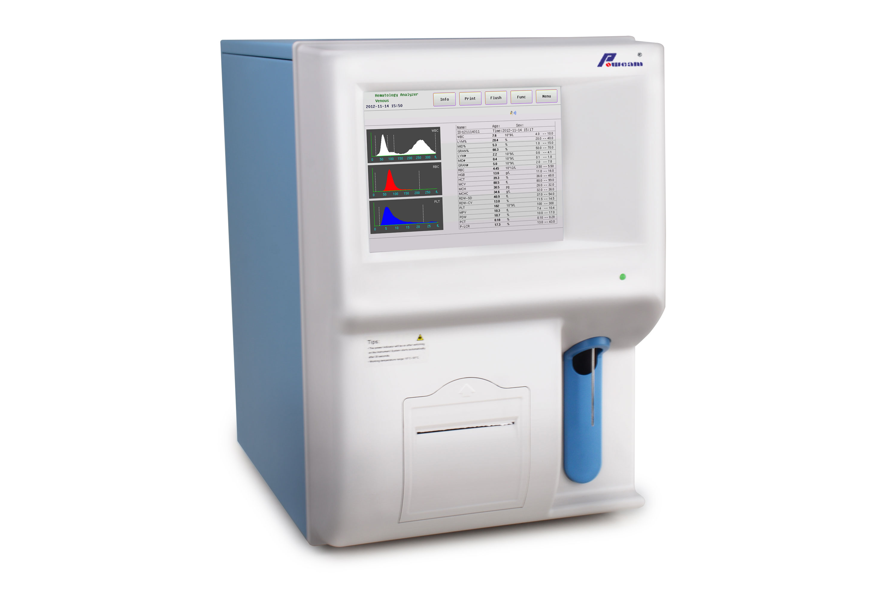 Analizador de hematología 5 partes, analizador automático de hematología.