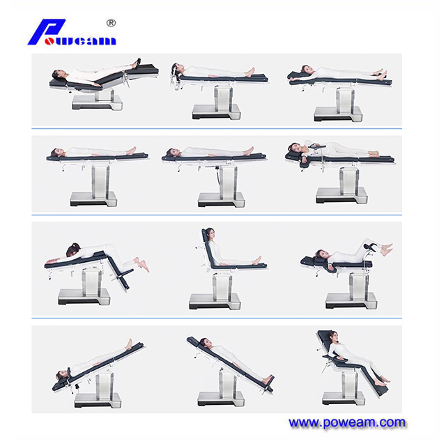 Mesa de operaciones hidráulica eléctrica multifuncional con tablero translúcido de rayos X con brazo en C (HB104)