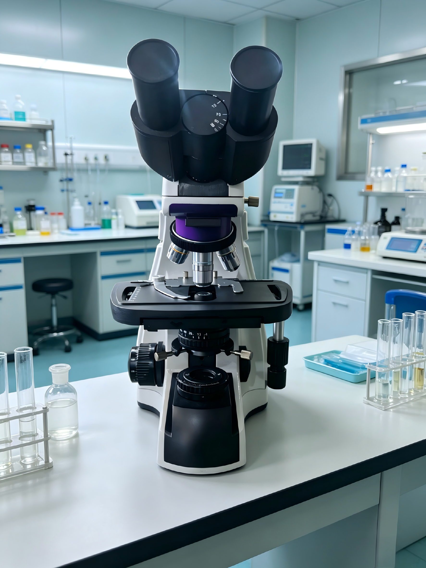 Microscopio compuesto trinocular para investigación de laboratorio