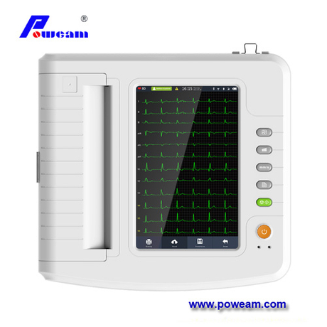 Señal de ECG de 12 derivaciones simultáneamente e imprima la forma de onda de ECG con impresión térmica
