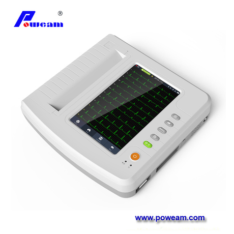 Señal de ECG de 12 derivaciones simultáneamente e imprima la forma de onda de ECG con impresión térmica