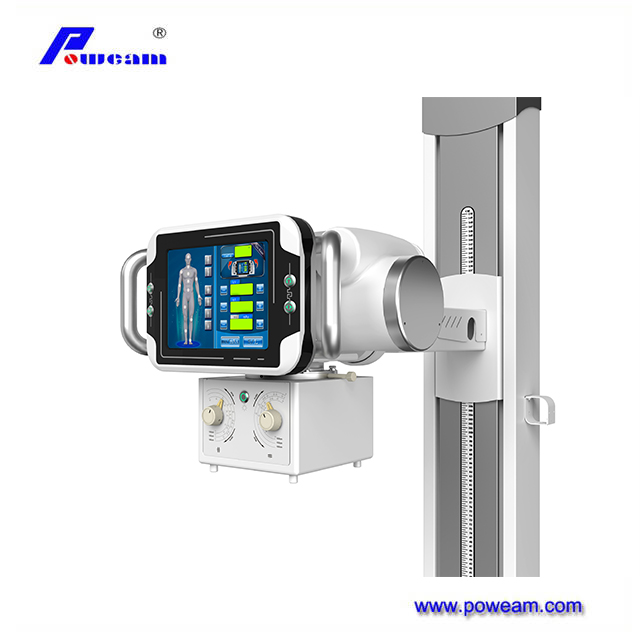Equipo de radiografía digital DR System montado en el piso independiente con detector de pantalla plana y soporte Bucky