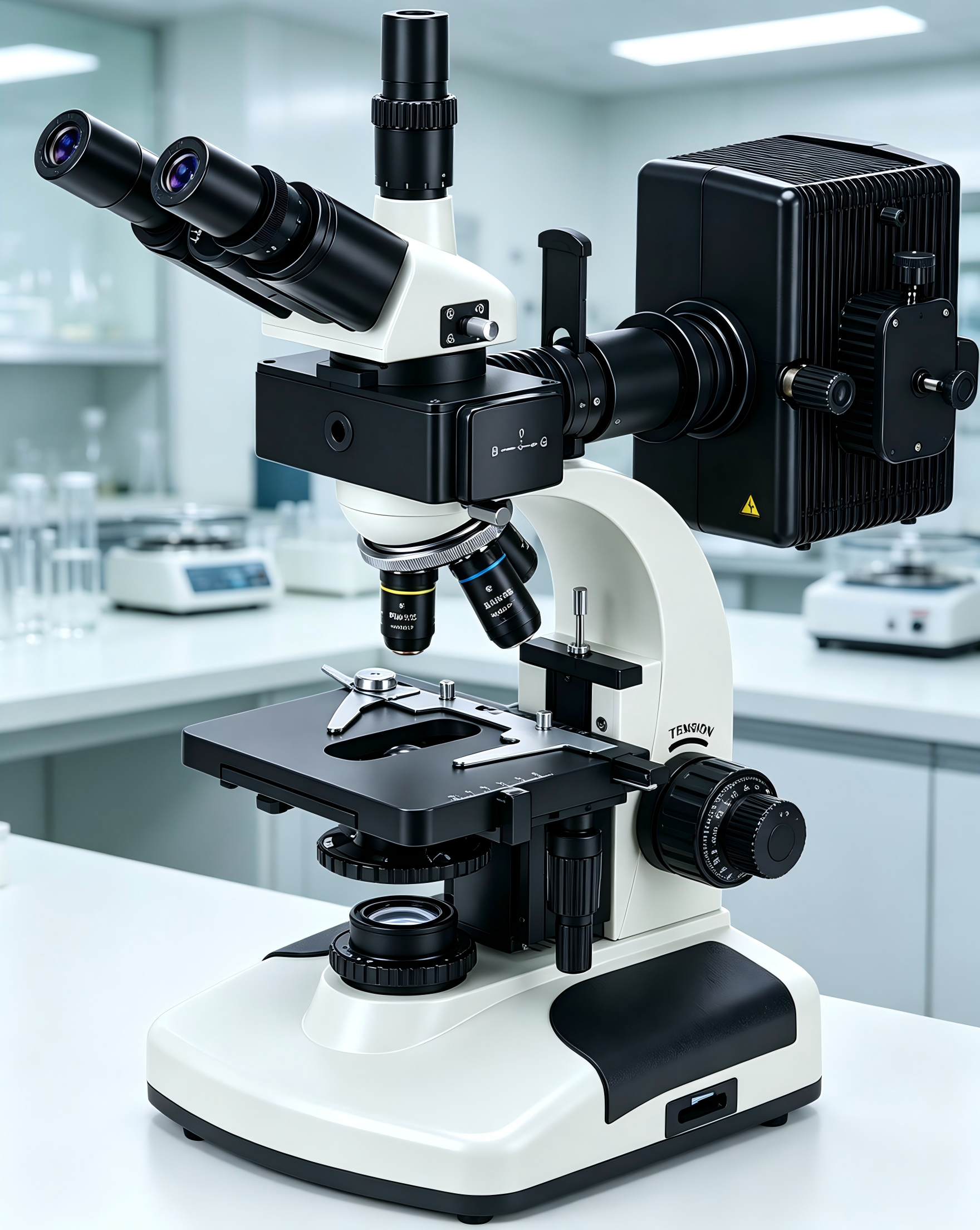 Microscopio binocular biológico fluorescente profesional